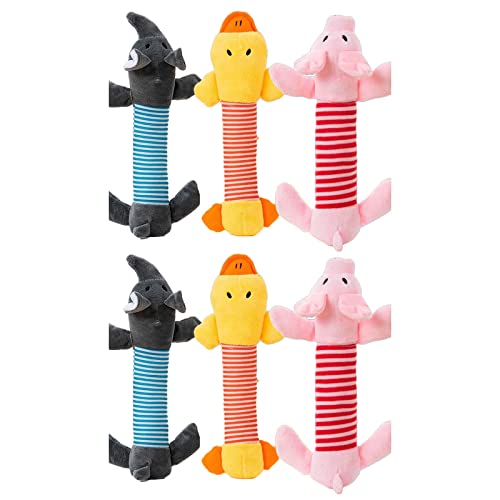 6pcs Stuffed Dog Toy Cute Squeak Toy Chew-resistant Pet Toy Plush Animal Soft Chew Toy For Puppy And Small Dogs Dog Squeak Toy Cute Stuffed Animal For Chewers Multifunctional Dog Chewing Chew Toy von XINgjyxzk