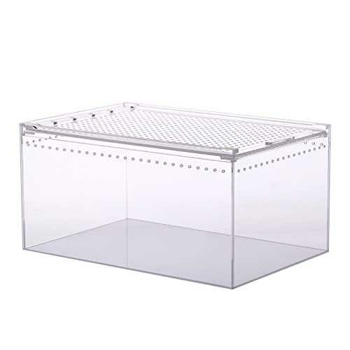 Futterbox Schlangenzuchtbox Eidechsenkäfig Lebensraum Schlüpfbehälter transparent tragbar Haustierhaus für Box Unterschlupf Box Acryl Box Verstecken von XINgjyxzk