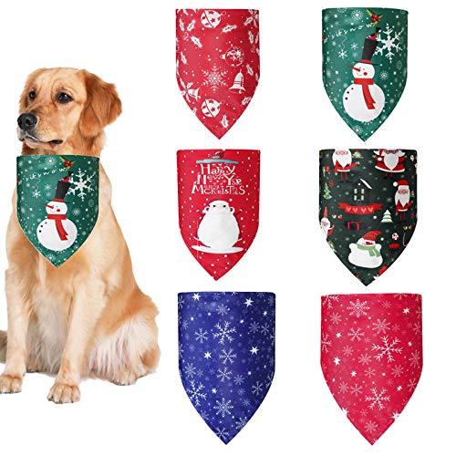 XINgjyxzk 6 Stück Weihnachtsdruck waschbar Hund für Lätzchen Haustier Halstuch Schal für kleine Hunde Welpen Festliche Deko Stanzformen für Papierbasteln von XINgjyxzk