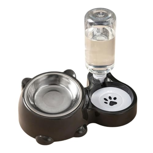 2-in-1 erhöhter Futternapf für Katzen und Hunde, auslaufsicher, abnehmbare Metall-Futterschale, platzsparendes Design von XITEA