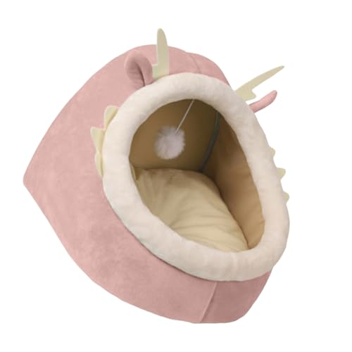 Katzenbett in Drachenform, Höhlenhaus, Winterschlafbett, rutschfestes rundes Bett mit abnehmbarem Kissen, Katzen-Unterschlupf Katzenbett in Drachenform, Höhlenhaus, Winterschlafbett, rutschfestes rundes Bett mit abnehmbarem Kissen, Katzen-Unterschlupf von XITEA