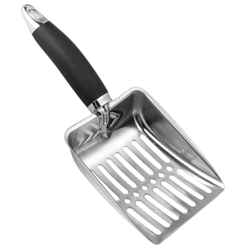 Katzenstreuschaufel, glattes Metall, Siebschaufel, hohl, Metallgriff, Kotschaufel von XITEA