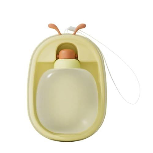 Pet Water Bottle Bowl Water Container Go Out Outdoor Drinking Cup 500ml Drinking Dispenser Water Container (Yellow, Medium) von XITEA