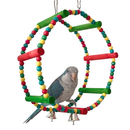 Runde Schaukel Vogelspielzeug Vogelkäfig Hängende Sitzstangen Spielzeug Käfig Kauspielzeug Wellensittiche Übung Sitzstangen Unterhaltung Pickspielzeug von XITEA