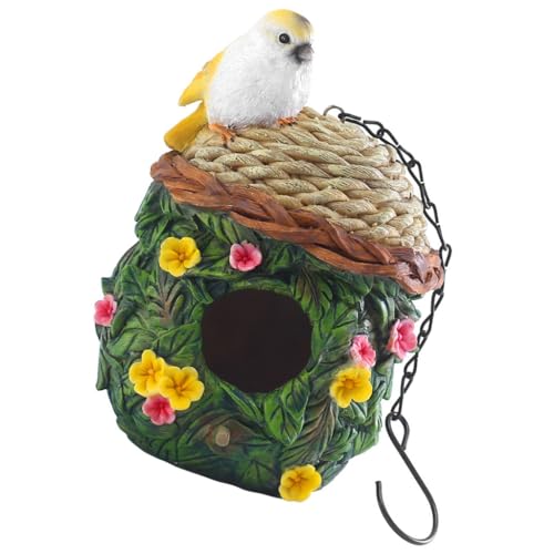 Vogelnest Hinterhofdekorationen Hängende Nest Vogelhaus Vogelhaus Harz Nest Haus für Wellensittiche Hängematte Innenhof Dekoration von XITEA