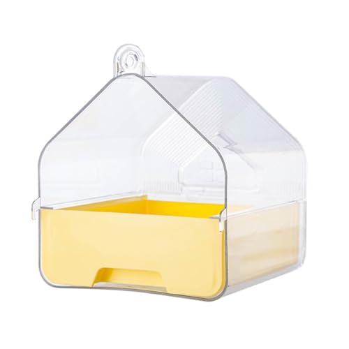 XITEA Durchsichtiger Vogel für Käfig, Haustierzubehör für Papageien, Wellensittiche und Quäker, großer Platz, einfache Schublade, Vogel-Badebox von XITEA