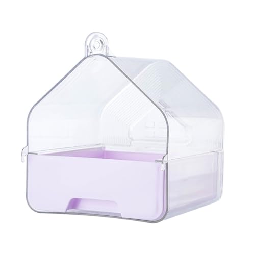 XITEA Durchsichtiger Vogel für Käfig, Haustierzubehör für Papageien, Wellensittiche und Quäker, großer Platz, einfache Schublade, Vogel-Badebox von XITEA