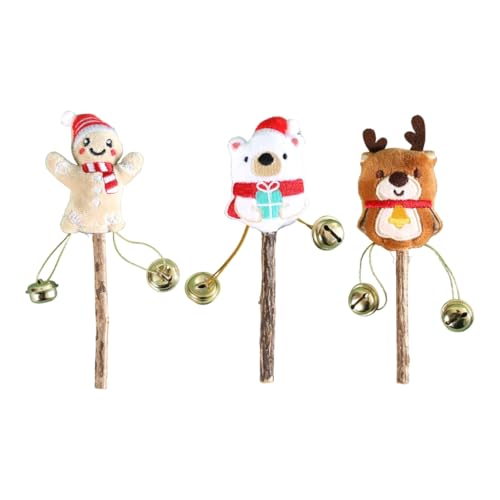 XITEA Kauspielzeug Natürlicher Teaser Stick Katzenminzzähne Stick Katzen Kauspielzeug Zähne Katzenminze Spielzeug Katzen Lecken Weihnachten 3PCS von XITEA