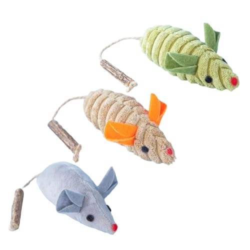 XITEA Plüsch-Katzenspielzeug, interaktives Maus-Spielzeug für lustige Haustiere, Katzen, Kratz-Trainingsspiel, buntes Spielzeug, 3 Stück XITEA Plüsch-Katzenspielzeug, interaktives Maus-Spielzeug für lustige Haustiere, Katzen, Kratz-Trainingsspiel, buntes Spielzeug, 3 Stück von XITEA