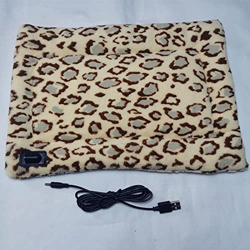 XIXIDIAN Hunde-Heizmatte, elektrisch beheizte Haustierbettmatte, 3 Temperaturstufen, Haustier-Heizkissen mit Abschaltschutz und Temperaturkontrolle (Farbe: Braun, Größe: 35 x 45 cm) von XIXIDIAN
