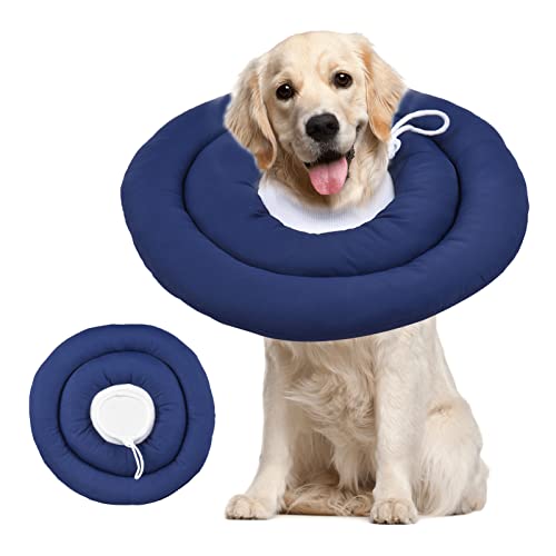 XIYINLI Pet Recovery Collar After Surgery Dog Cone Collar mit verstellbarem Halskordelzug Waterprrof Dog Donut-Schutzhalsband für kleine mittelgroße Haustiere von XIYINLI