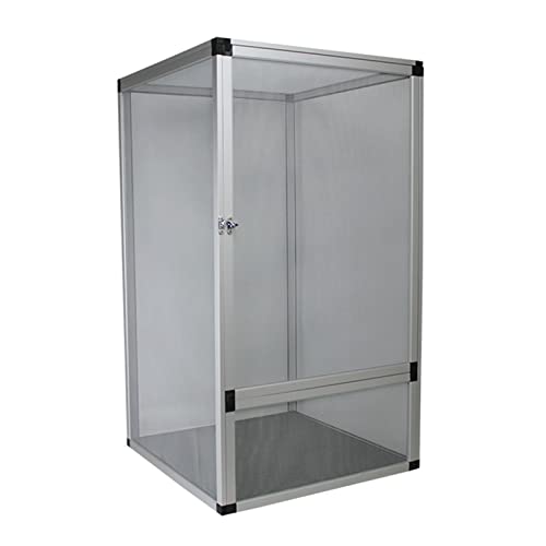 Reptile Habitat Screen Cage Aluminium Terrarium Füttern Insekten Schlange Spinnen Chamäleon Amphibien Boxen, Silber (Size : 45x45x80cm) von XJDZ