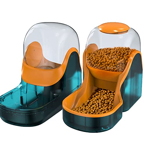 XJDZ Futter- Und Wasserspender Für Hunde Katzen, 3,8 Liter Futterautomat Futterautomat, Rutschfester Boden (Color : Orange) von XJDZ