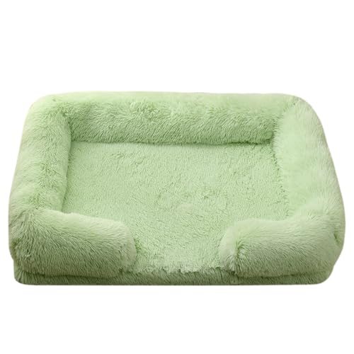 XJHKG Sofa Haustierbett, Warmes Haustier Couch Hundekatzenbett mit Waschbarem Bezug und Rutschfester Unterseite(LightGreen,XL) von XJHKG