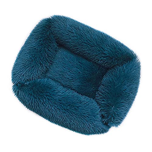 XJHKG Weiches Donut Hunde Katzenbett, Wärmendes Plüsch Haustierkissenbett mit Rutschfester Unterseite(NavyBlue,XL) von XJHKG