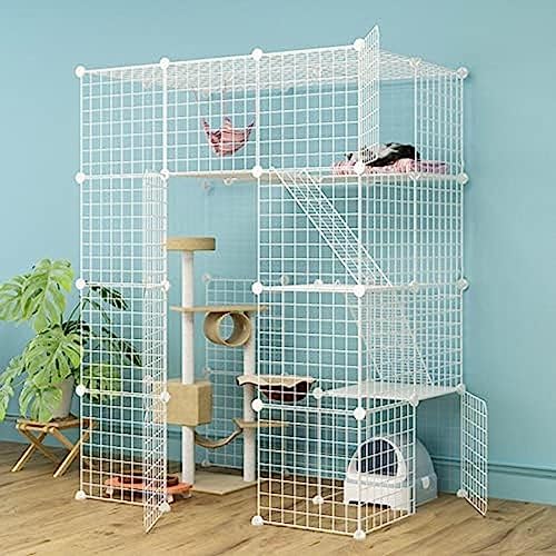 Katzenkäfig, großer Katzenkäfig, Katzenhaus, Käfig aus Metalldraht, abnehmbare Katzenkäfige für den Innenbereich, großer Katzenkäfig mit 4 Etagen, passend für 1–5 Katzen, 111 cm x 75 cm x 14 Katzenkäfig, großer Katzenkäfig, Katzenhaus, Käfig aus Metalldraht, abnehmbare Katzenkäfige für den Innenbereich, großer Katzenkäfig mit 4 Etagen, passend für 1–5 Katzen, 111 cm x 75 cm x 14 von XJKBZGE