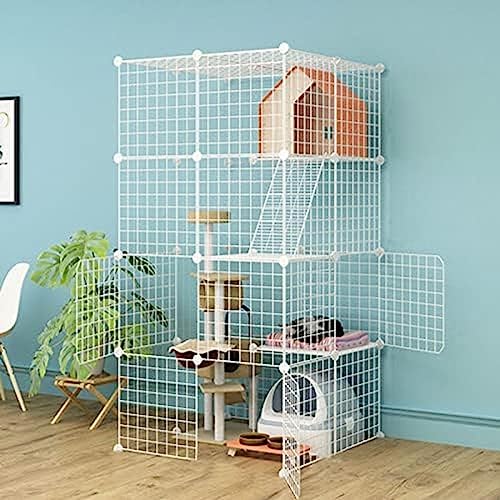 Katzenkäfig, großer Katzenkäfig, Katzenhaus, Käfig aus Metalldraht, abnehmbare Katzenkäfige für den Innenbereich, großer Katzenkäfig mit 4 Etagen, passend für 1–5 Katzen, 75 cm x 75 cm x 146 Katzenkäfig, großer Katzenkäfig, Katzenhaus, Käfig aus Metalldraht, abnehmbare Katzenkäfige für den Innenbereich, großer Katzenkäfig mit 4 Etagen, passend für 1–5 Katzen, 75 cm x 75 cm x 146 von XJKBZGE