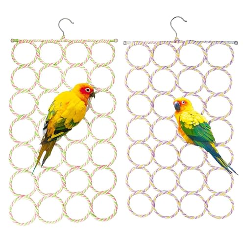 2 PCs Papageienständer Hängende Vogelschwung 28 Runden Bird Barch Ständer faltbar Hamster Kletterrahmen Multifunktionales Spielzeug für Papageien Hamster Eichhörnchen zufällige Farbe, Vogelkäfigständ von XJKLBYQ