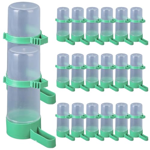20pcs Automatischer Vogelwasserspender, Papagei Vogelwasserfuttermittel, Flaschen Trinker Samen Lebensmittelbehälter, Sichtweite Käfigzubehör für Sichtwände Cockatiel Lovebird Small Birds Kanarienfin von XJKLBYQ
