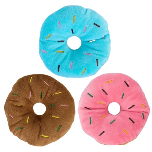 3pcs Hundekauenspielzeug, niedliche gefüllte Donut-geformte, quietschende Hundespielzeug 4-5 BITE-Resistent Plüsch Interaktiv für das Training und Reinigen von Zähnen, unzerstörbares Spielzeug 3pcs Hundekauenspielzeug, niedliche gefüllte Donut-geformte, quietschende Hundespielzeug 4-5 BITE-Resistent Plüsch Interaktiv für das Training und Reinigen von Zähnen, unzerstörbares Spielzeug von XJKLBYQ