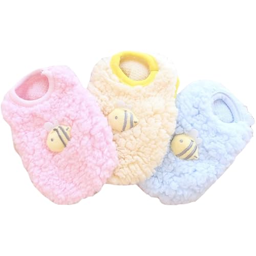 3pcs Hundetweatern für kleine Hunde, Winter warmes Koralle Fleece Small Dog Pullover mit niedlichem Bienenmuster, Chihuahua -Kleidung für Mini -Neugeborene zusätzliche Hunde, XXS -Pullover 3pcs Hundetweatern für kleine Hunde, Winter warmes Koralle Fleece Small Dog Pullover mit niedlichem Bienenmuster, Chihuahua -Kleidung für Mini -Neugeborene zusätzliche Hunde, XXS -Pullover von XJKLBYQ
