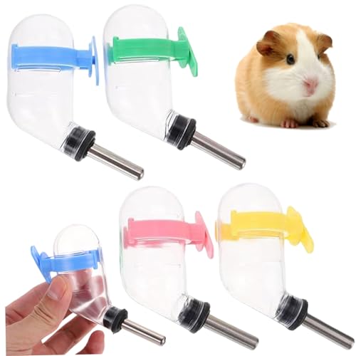 4pcs Haustier Cage Water Flasche Keine Tropf kleine Tierwasserflasche, hängende Hamster, für Kaninchen, Meerschweinchen, Igel, Eichhörnchen, Hamster, zufällige Farbe von XJKLBYQ