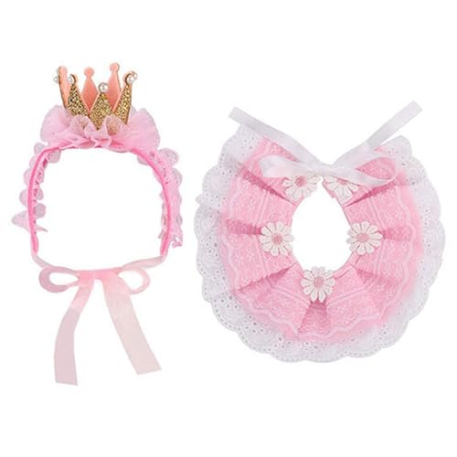 Cat Princess Kostüm Lace Cat Birthday Outfit umfasst Bandana & Crown Verstellbare hautfreundliche Mehrzweckkostüm für kleine Hund, Kleid, Kleid Cat Princess Kostüm Lace Cat Birthday Outfit umfasst Bandana & Crown Verstellbare hautfreundliche Mehrzweckkostüm für kleine Hund, Kleid, Kleid von XJKLBYQ