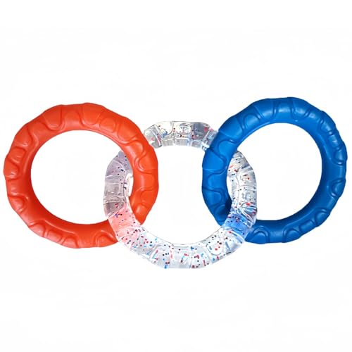 Gummi-3-Ring-Schlepper Hundespielzeug, dauerhafte Hundespielzeug, unzerstörbares Pull-Spielzeug mit 3 Farbringen, Welpenringspielzeug im Freien für kleine mittelgroße große Hunde Gummi-3-Ring-Schlepper Hundespielzeug, dauerhafte Hundespielzeug, unzerstörbares Pull-Spielzeug mit 3 Farbringen, Welpenringspielzeug im Freien für kleine mittelgroße große Hunde von XJKLBYQ