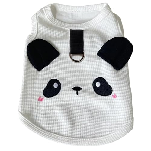 Hunde Sommerkleidung, weiche atmungsaktive ärmellose Hundehirne, Panda-Muster Haustierkleidung mit D-Schnalle für kleine mittelgroße Haustiere, Haustier-T-Shirts von XJKLBYQ
