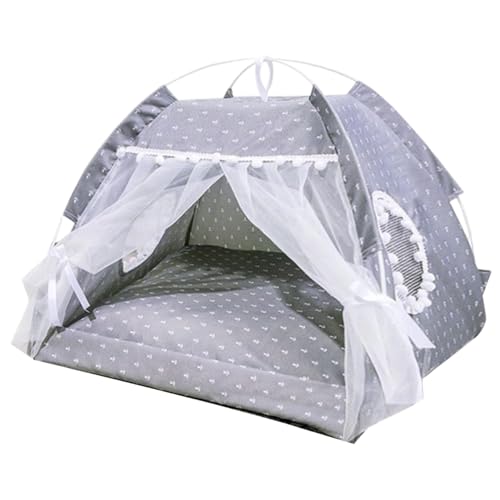 Hundehaus im Innen, süßes weiches Hundzelt mit Netzfenster & Vorhang, tragbares Katzenbett, atmungsaktives und Cooles Prinzessin für Haustier, Puppe, Puppe Hundehaus im Innen, süßes weiches Hundzelt mit Netzfenster & Vorhang, tragbares Katzenbett, atmungsaktives und Cooles Prinzessin für Haustier, Puppe, Puppe von XJKLBYQ
