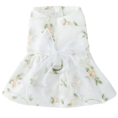 Hundekleid, Hundrock, bestickte Bowknot -Prinzessinkleid, atmungsaktive dünne Haustierkleidung für Hochzeits Geburtstagsfeier von XJKLBYQ