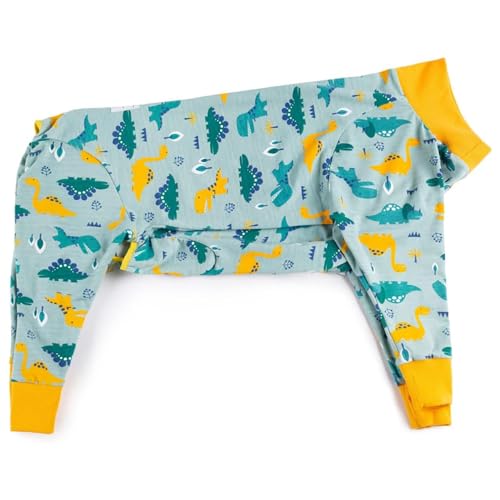 Hundemisch -Stretch -Pyjama, Cartoon Dinosauriermuster Hundeanzug, atmungsaktive Baumwolltierkleidung für mittlere große Hunde Hundemisch -Stretch -Pyjama, Cartoon Dinosauriermuster Hundeanzug, atmungsaktive Baumwolltierkleidung für mittlere große Hunde von XJKLBYQ
