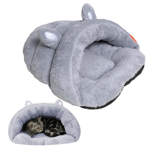 XJKLBYQ Katzenbett, Katzenschlafsack mit Ohren, Plüschkatzenbetten, beruhigendes Katzennest für Burrow Nickerchen, selbstwärme Katzenbetthöhle für kleine/mittlere Katzen - M. XJKLBYQ Katzenbett, Katzenschlafsack mit Ohren, Plüschkatzenbetten, beruhigendes Katzennest für Burrow Nickerchen, selbstwärme Katzenbetthöhle für kleine/mittlere Katzen - M. von XJKLBYQ