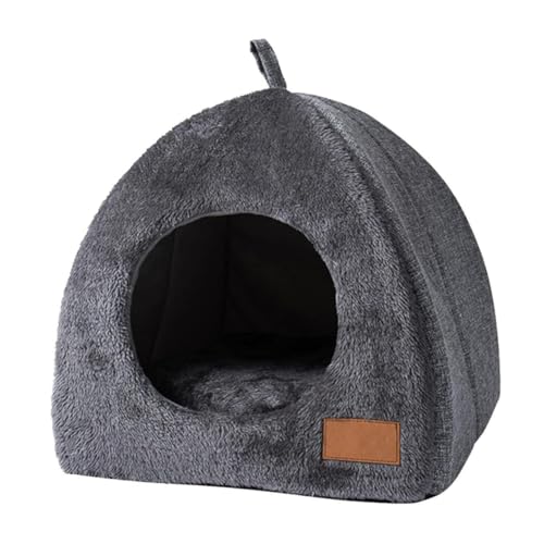 XJKLBYQ Katzenbetten für Innenräume, Katzenbetthöhle, Katzenzwinger, tragbares Katzenhausbett, Dreiecktiere Schutz, faltbar waschbarer Katze Schlafgebiet Zelthaus für Winter (L) von XJKLBYQ