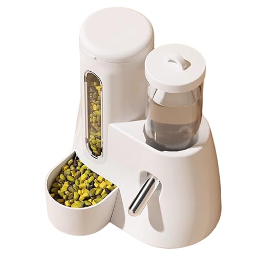 Katzenfutter- und Wasserspender, 2 in 1 automatischer Haustierwasserer, 125 ml abnehmbare waschbare Meerschweinchen -Lebensmittelschale mit Stabiler Basis für Hamster Ratten Maus Igel von XJKLBYQ