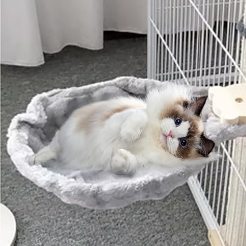 Nestkorb Liege Hängemattenbett | Katzenhängematte, stabil warme Plüschkatze -Baumbaum -Hängematte, weiches bequemes Katzenkorbbett für Katzenbaumturm, Katzenkratzerbett, Katzennestzubehör, Grau Nestkorb Liege Hängemattenbett | Katzenhängematte, stabil warme Plüschkatze -Baumbaum -Hängematte, weiches bequemes Katzenkorbbett für Katzenbaumturm, Katzenkratzerbett, Katzennestzubehör, Grau von XJKLBYQ