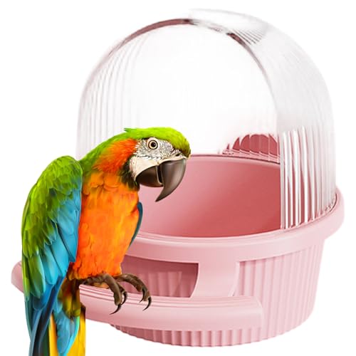 Spritzsichere halb offene Vogelkäfigfuttermittel, hängende Plastikvogelfuttermittel mit Nicht rutschem Barsch für Papageien, Kanaren, Finken und Vogelkäfige Spritzsichere halb offene Vogelkäfigfuttermittel, hängende Plastikvogelfuttermittel mit Nicht rutschem Barsch für Papageien, Kanaren, Finken und Vogelkäfige von XJKLBYQ