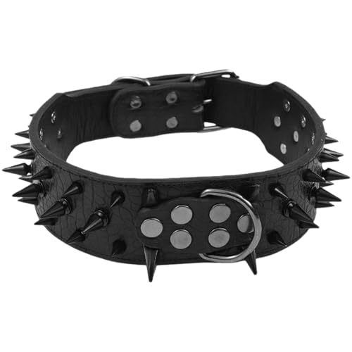Stachelhundkragen, verstellbare Lederkragen mit D-Ring, 18, 5-21, 7 Zoll Anti-Biting-Hundeschhoker für mittelgroße Hunde Stachelhundkragen, verstellbare Lederkragen mit D-Ring, 18, 5-21, 7 Zoll Anti-Biting-Hundeschhoker für mittelgroße Hunde von XJKLBYQ