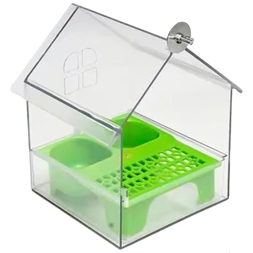 Transparente No-Mess-Vogelhäuschen mit 2 Lebensmittelmäulchen, Auszugs-Käfig-Feeder für Wellensittiche, Sittiche, Cockatiels und kleine Papageien Transparente No-Mess-Vogelhäuschen mit 2 Lebensmittelmäulchen, Auszugs-Käfig-Feeder für Wellensittiche, Sittiche, Cockatiels und kleine Papageien von XJKLBYQ
