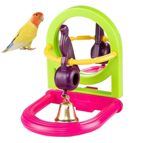 Vogelspiegel mit Barsch Stand Interaktives Spielzeug Käfige Accessoires für Haustier -Papageien -Shadets Blockier Cockatiels Conures Lovebird Finch Kanaren und andere kleine Vögel von XJKLBYQ