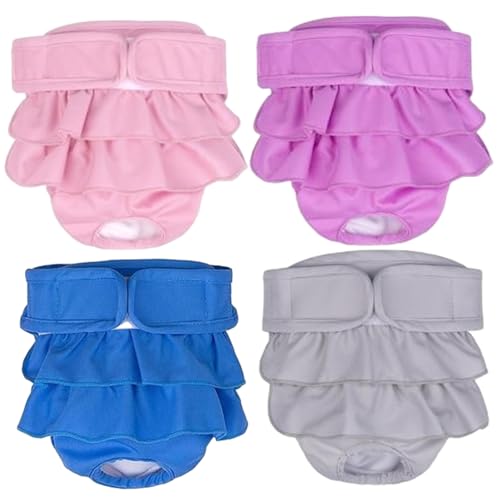 XJKLBYQ Wiederverwendbarer Hundewindelnrock, 4pcs Haustierhose, absorbierende und leckdichte weiche Waschhundwindeln weiblich wiederverwendbar für aufgeregtes Urinieren XJKLBYQ Wiederverwendbarer Hundewindelnrock, 4pcs Haustierhose, absorbierende und leckdichte weiche Waschhundwindeln weiblich wiederverwendbar für aufgeregtes Urinieren von XJKLBYQ