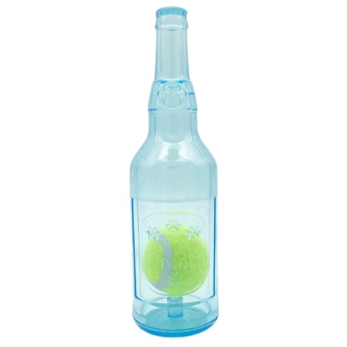 Wine Bottle Hundespielzeug, interaktive niedliche, quietschende Hundespielzeug mit Tennisball im Inneren, niedliche einzigartige Gummi -Hundespielzeug für Zahnen, Training, Stress Relief /10x3in - Bl von XJKLBYQ