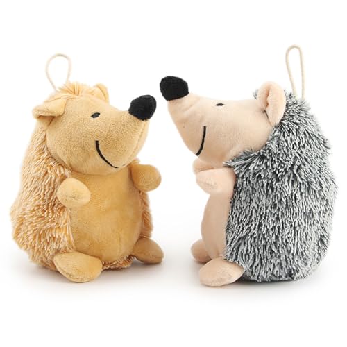 XJKLBYQ 2pcs Hundekauenspielzeug, niedlicher gefüllter Igel unzerstörbarer Hund Spielzeug, eingebaute Quietscher-Biss-resistentes Plüsch-Interaktives Spielzeug, um sie zu beschäftigen, Quietsch XJKLBYQ 2pcs Hundekauenspielzeug, niedlicher gefüllter Igel unzerstörbarer Hund Spielzeug, eingebaute Quietscher-Biss-resistentes Plüsch-Interaktives Spielzeug, um sie zu beschäftigen, Quietsch von XJKLBYQ