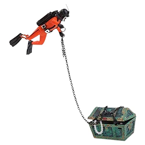 XJKLBYQ Aquarium -Piratschiff, Aquarium -Schiffswrack -Dekorationen, gebrochener Fischtank Aquarium Dekoration Fischtankzubehör Hausgestaltung Dekoration (Orange Frogman) von XJKLBYQ