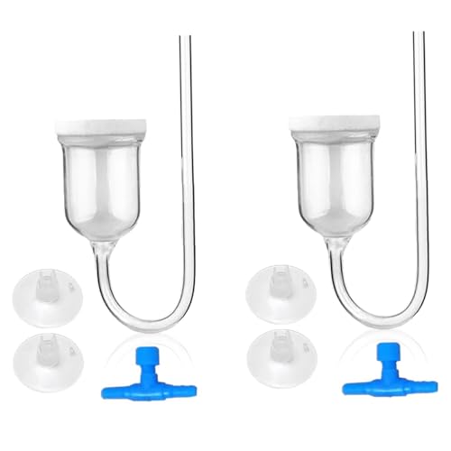 XJKLBYQ Aquariumluftpumpe, 2 Sätze Diffusor gelöst Sauerstoff Aquariumluftsteine ​​Kit mit 1 Scheckventil, 2 Saugnäpfe für Hydrokroponik, Fischtank von XJKLBYQ