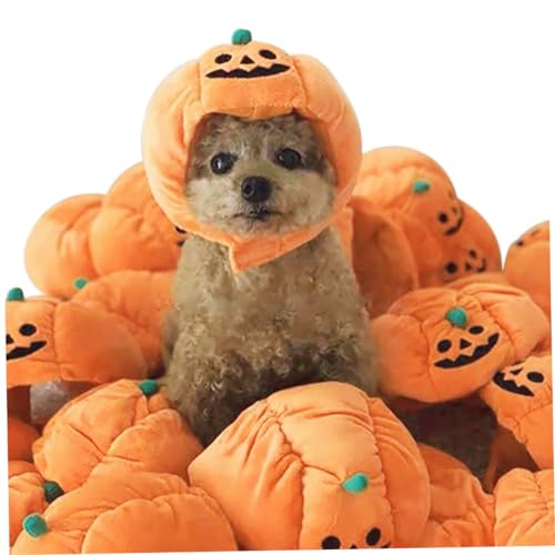 XJKLBYQ Halloween Pet Pumpkin Hut, Kätzchenkürbiskappe, Hunde Katzen verkleiden Cosplay -Kostüm -Party -Versorgungszubehör von XJKLBYQ