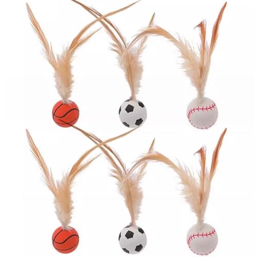XJKLBYQ Hüpfbällchen für Katzen, 6pcs Interactive Cat Bouncy Ball Set mit Federn, sicheres lustiges Haustier -Zahnen -Spielzeug für Förderung der Interaktion, lindert Langeweile XJKLBYQ Hüpfbällchen für Katzen, 6pcs Interactive Cat Bouncy Ball Set mit Federn, sicheres lustiges Haustier -Zahnen -Spielzeug für Förderung der Interaktion, lindert Langeweile von XJKLBYQ