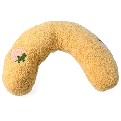 XJKLBYQ Katzenkissen für Innenkatzen, Haustierkissen, weiche Flauschige halbe Donut-U-förmige Katzenkissen, waschbares kleines Hundkissen mit süßem Stickmuster zum Schlafen, Gelb, Gelb XJKLBYQ Katzenkissen für Innenkatzen, Haustierkissen, weiche Flauschige halbe Donut-U-förmige Katzenkissen, waschbares kleines Hundkissen mit süßem Stickmuster zum Schlafen, Gelb, Gelb von XJKLBYQ