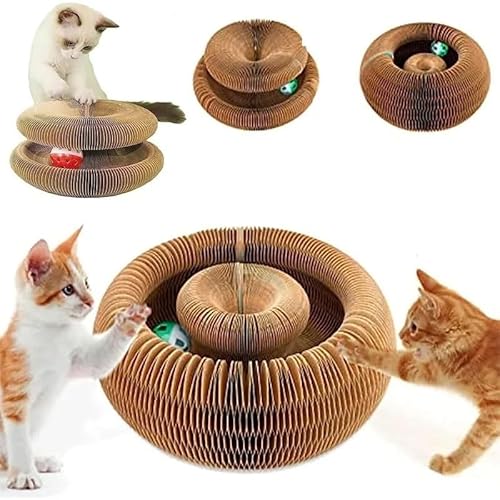 Kreatives Katzenkratzbrett Haustierbedarf Schleifkrallenbrett Rollball Katzenkratzspielzeug Faltbares magisches Design von XJPXFQ