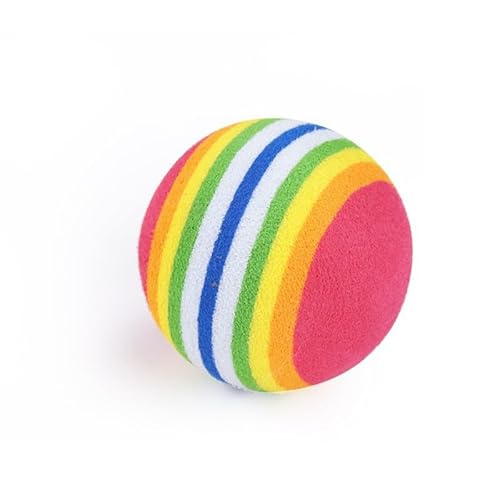 XJPXFQ 1 stücke Regenbogen Katzenspielzeug Ball Interaktives Katzen- und Hundespiel Kauen Rassel Scratch Ball Trainingsbälle Haustierspielzeug Liefert(4.2cm) von XJPXFQ